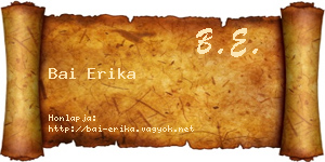 Bai Erika névjegykártya